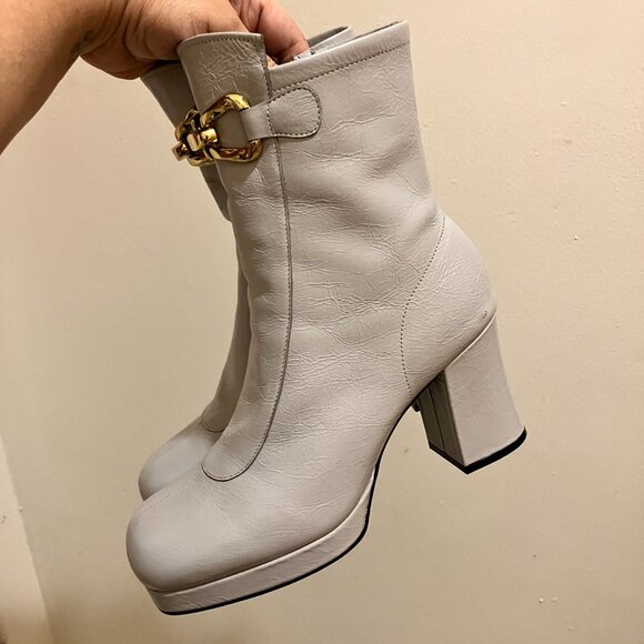 BRAND NEW! Jeffrey Campbell *MAKENA* Mod Boots in Gray! Size 8.5. SOLD OUT! - Picture 4 of 15